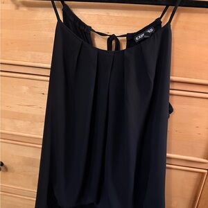 Express Black Pleated Tie-Back Spaghetti Strap Tank Top